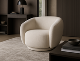 Celeste Swivel Armchair, Almond White